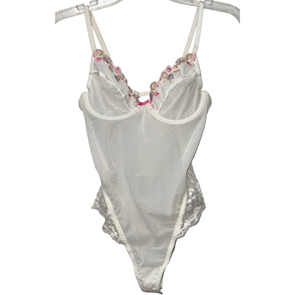 Baby Doll Sexy Bodysuit Sheer Mesh lace Underwired Fairy 90s Y2K Softgirl Sz S - Picture 2 of 8